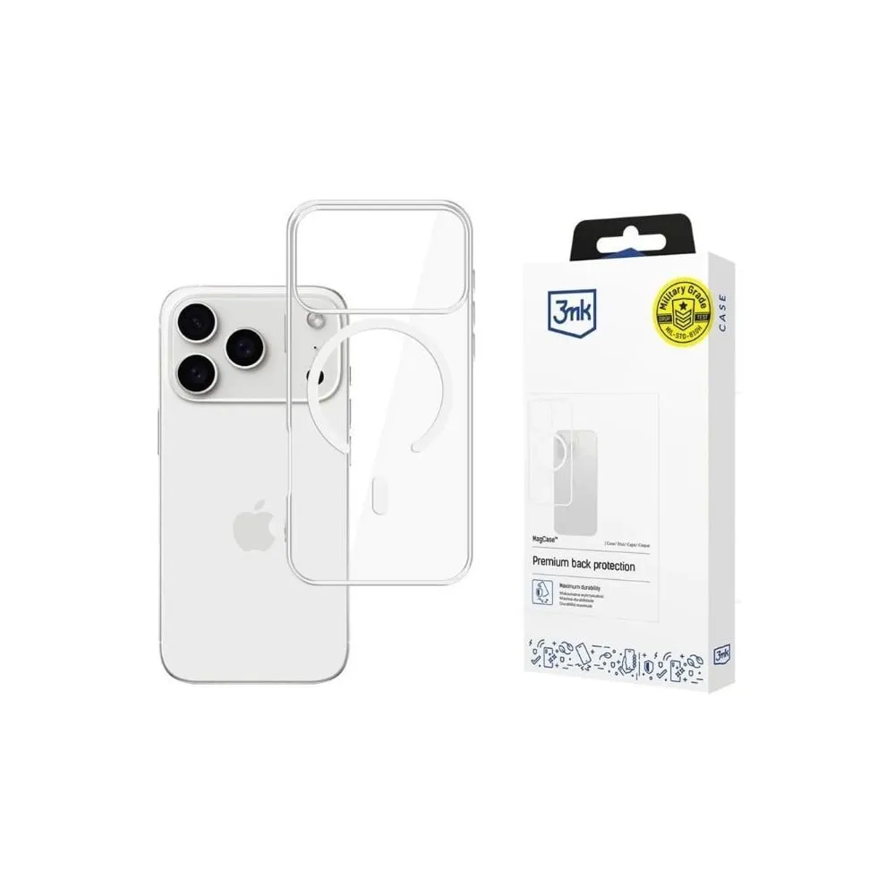 Etui na smartfon 3mk Armor MagCase do iPhone 17 Pro Max 3M008421 - Przezroczyste