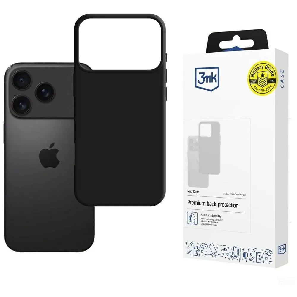 Etui na smartfon 3mk Matt Case do iPhone 17 Pro Max 3M008081 - Czarne