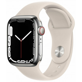 Smartwatch Apple Watch Series 7 41mm GPS + Cellular MKHW3WB/A - 41 mm, Kolor srebrny, Beżowy