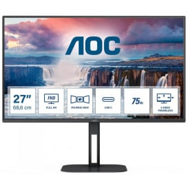 Monitor AOC 27V5CE/BK - 27"/1920x1080 (Full HD)/75Hz/IPS/FreeSync/4 ms/USB-C/Czarny