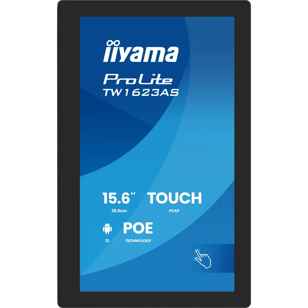 Monitor iiyama ProLite TW1623AS-B3P - 15,6"/1920x1080 (Full HD)/IPS/30 ms/dotykowy/Czarny - zdjęcie