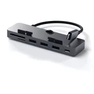 Replikator portów Satechi USB-C Clamp Hub Pro ST-TCIMHM - do iMac 2017|2019|2020, USB-C, 3x USB-A, czytnik micro/SD, Szary