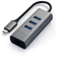 Hub USB-C Satechi Aluminium Hub 2in1 ST-TC2N1USB31AM - 3x USB-A, RJ-45, Szary