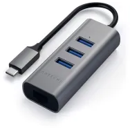 Hub USB-C Satechi Aluminium Hub 2in1 ST-TC2N1USB31AM - 3x USB-A, RJ-45, Szary
