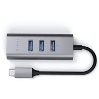 Hub USB-C Satechi Aluminium Hub 2in1 ST-TC2N1USB31AM - 3x USB-A, RJ-45, Szary