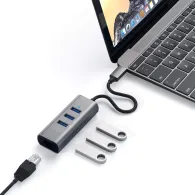 Hub USB-C Satechi Aluminium Hub 2in1 ST-TC2N1USB31AM - 3x USB-A, RJ-45, Szary
