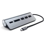 Replikator portów Satechi Aluminium Hub Combo ST-TCHCRM - USB-C, 3x USB-A, czytniki kart microSD i SD, Szary