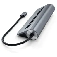Replikator portów Satechi Aluminium Hub Combo ST-TCHCRM - USB-C, 3x USB-A, czytniki kart microSD i SD, Szary