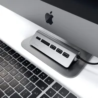 Replikator portów Satechi Aluminium Hub Combo ST-TCHCRM - USB-C, 3x USB-A, czytniki kart microSD i SD, Szary