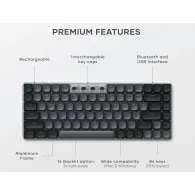 Klawiatura bezprzewodowa Satechi SM1 Slim Mechanical Backlit Bluetooth Keyboard ST-KSM1DK-EN - Czarna