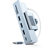 Replikator portów Satechi USB-C Clamp Hub ST-UCICHB - Hub do iMac M1 i M3 24" i 27" Studio Display 2022 USB-C, Niebieski