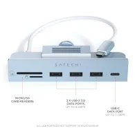 Replikator portów Satechi USB-C Clamp Hub ST-UCICHB - Hub do iMac M1 i M3 24" i 27" Studio Display 2022 USB-C, Niebieski