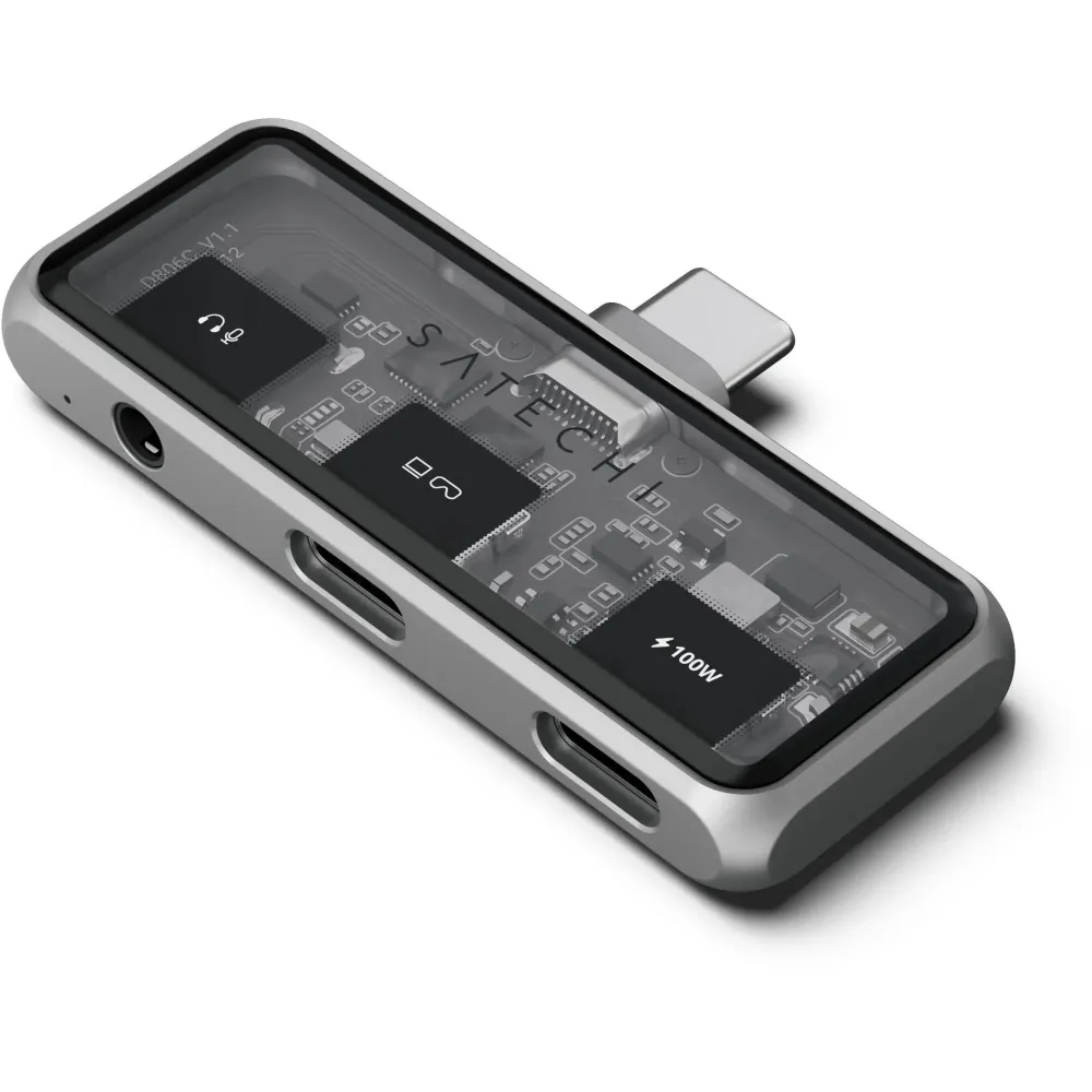 Hub USB-C Satechi Mobile XR Hub with Audio ST-HXRAJM - 1x USB-C 2.0 100W PD, 1x USB-C 3.0 DP 1.4 4K 60Hz, Jack audio, Szary Hub USB-C Satechi Mobile XR Hub with Audio ST-HXRAJM - 1x USB-C 2.0 100W PD, 1x USB-C 3.0 DP 1.4 4K 60Hz, Jack audio, Szary