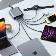 Ładowarka sieciowa Satechi 200W USB-C 6-Port GaN Charger ST-C200GM-EU - 6x USB-C, Szara