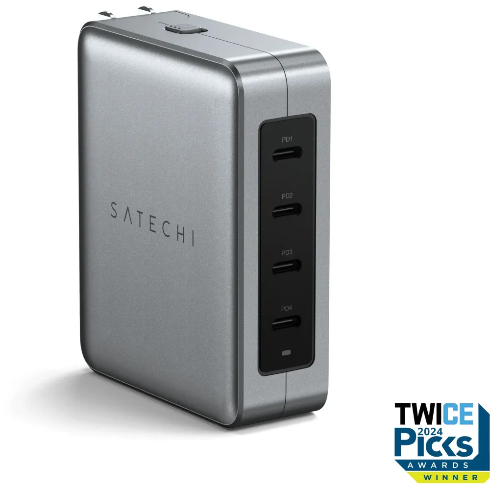 Ładowarka sieciowa Satechi 145W USB-C 4-Port GaN Travel Charger ST-W145GTM - 4x USB-C, Szara