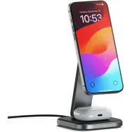 Składana podstawka ładująca Satechi 2-in-1 Foldable Qi2 Wireless Charging Stand ST-Q21FM - Szara