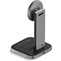 Składana podstawka ładująca Satechi 2-in-1 Foldable Qi2 Wireless Charging Stand ST-Q21FM - Szara