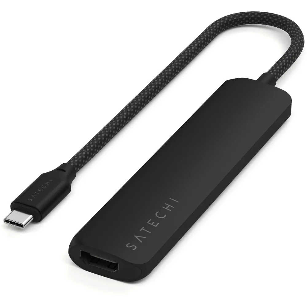 Replikator portów Satechi 6-in-1 USB-C Slim Multiport Adapter ST-P6SK - USB-C, 2x USB-A, HDMI, Czytnik microSD|SD, Czarny Replikator portów Satechi 6-in-1 USB-C Slim Multiport Adapter ST-P6SK - USB-C, 2x USB-A, HDMI, Czytnik microSD|SD, Czarny