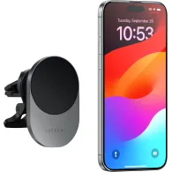 Bezprzewodowa ładowarka samochodowa Satechi Qi2 Wireless Car Charger ST-Q2CCM - 15W kompatybilna z MagSafe, Szara