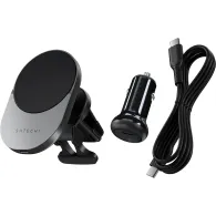 Bezprzewodowa ładowarka samochodowa Satechi Qi2 Wireless Car Charger ST-Q2CCM - 15W kompatybilna z MagSafe, Szara