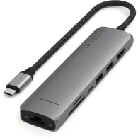 Replikator portów Satechi 7-in-1 USB-C Slim Multiport Adapter with Ethernet ST-P7SM - Szary