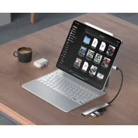 Replikator portów Satechi 6-in-1 USB-C Slim Multiport Adapter ST-P6SS - USB-C, 2x USB-A, HDMI, Czytnik microSD/SD, Srebrny