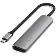 Replikator portów Satechi 6-in-1 USB-C Slim Multiport Adapter ST-P6SM - USB-C, 2x USB-A, HDMI, Czytnik microSD/SD, Szary