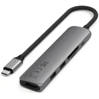 Replikator portów Satechi 6-in-1 USB-C Slim Multiport Adapter ST-P6SM - USB-C, 2x USB-A, HDMI, Czytnik microSD/SD, Szary