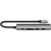 Replikator portów Satechi 6-in-1 USB-C Slim Multiport Adapter ST-P6SM - USB-C, 2x USB-A, HDMI, Czytnik microSD/SD, Szary