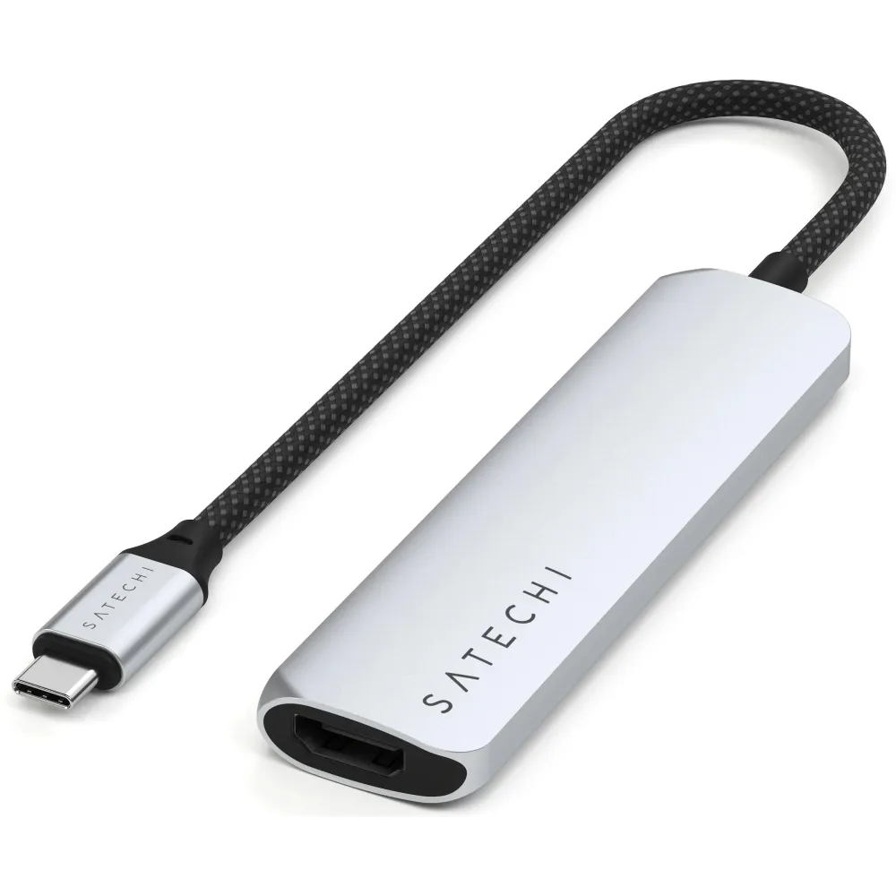 Replikator portów Satechi 4-in-1 USB-C Slim Multiport Adapter 4K ST-P4SS - USB-C, 2x USB-A, HDMI, Srebrny Replikator portów Satechi 4-in-1 USB-C Slim Multiport Adapter 4K ST-P4SS - USB-C, 2x USB-A, HDMI, Srebrny