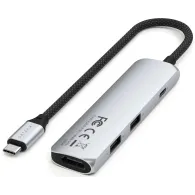 Replikator portów Satechi 4-in-1 USB-C Slim Multiport Adapter 4K ST-P4SS - USB-C, 2x USB-A, HDMI, Srebrny