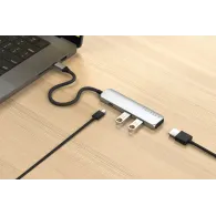 Replikator portów Satechi 4-in-1 USB-C Slim Multiport Adapter 4K ST-P4SS - USB-C, 2x USB-A, HDMI, Srebrny