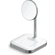 Podstawka ładująca Satechi Aluminum 2-in-1 Magnetic Wireless Charging Stand ST-WMCS2M - Biała|Srebrna