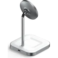 Podstawka ładująca Satechi Aluminum 2-in-1 Magnetic Wireless Charging Stand ST-WMCS2M - Biała|Srebrna