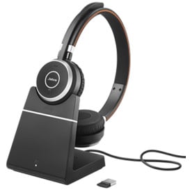 Słuchawki bezprzewodowe nauszne Jabra Evolve 65 SE Link 380a MS Stereo Stand 6599-833-399 - Czarne