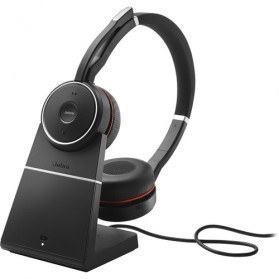 Słuchawki bezprzewodowe nauszne Jabra Evolve 75 SE Link 380a UC Stereo Stand 7599-848-199 - Czarne