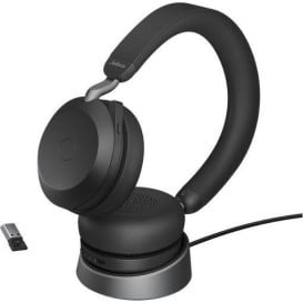 Słuchawki bezprzewodowe nauszne Jabra Słuchawki Evolve2 75 Link380a MS Stereo Stand 27599-999-989 - Czarne