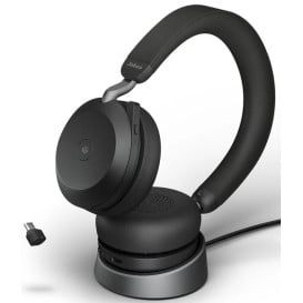 Słuchawki bezprzewodowe nauszne Jabra Evolve 2 75 USB-C MS Stereo Stand 27599-999-889 - Czarne