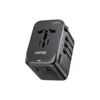 Ładowarka sieciowa Unitek GaN 65W Universal Travel Adapter P1122ABK01 - 3x USB-C, 3x USB-A, Czarna