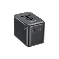 Ładowarka sieciowa Unitek GaN 65W Universal Travel Adapter P1122ABK01 - 3x USB-C, 3x USB-A, Czarna