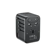 Ładowarka sieciowa Unitek GaN 65W Universal Travel Adapter P1122ABK01 - 3x USB-C, 3x USB-A, Czarna