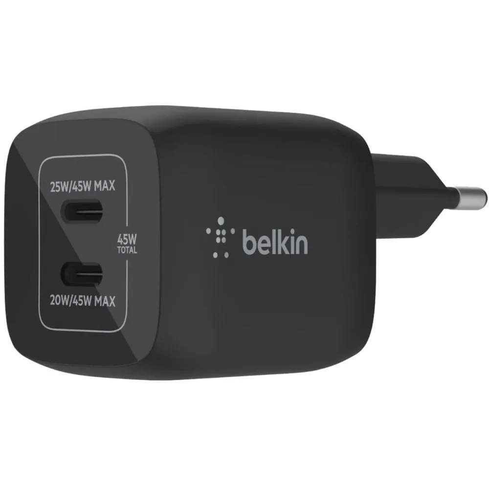 Ładowarka sieciowa Belkin 45W Dual USB-C Charger Universal WCH011VFBK | Sklep ITnes.pl - IT for BUSINESS Ładowarka sieciowa Belkin 45W Dual USB-C Charger Universal WCH011VFBK | Sklep ITnes.pl - IT for BUSINESS
