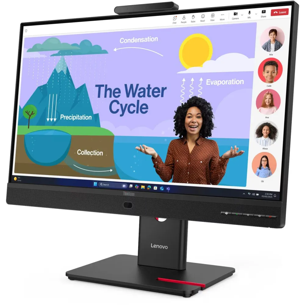 Monitor Lenovo ThinkVision T24D-4v 64B7UAT1EU - 23,8/1920x1080 (Full HD)/48Hz-120Hz/IPS/6 ms/pivot/kamera/USB-C/Czarny