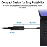 Karta sieciowa USB-C ASUS USB-C2500 V2 90IG0A60-MW0L0V - 2.5G/1G/100Mbps, Czarna