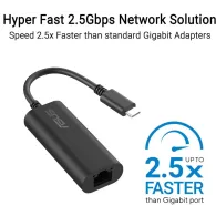 Karta sieciowa USB-C ASUS USB-C2500 V2 - 2.5G/1G/100Mbps, Czarna