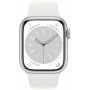 Smartwatch Apple Watch Series 8 45mm GPS aluminium w kolorze srebrnym z paskiem sportowym w kolorze białym - zdjęcie poglądowe 1