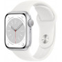 Smartwatch Apple Watch Series 8 41mm GPS aluminium w kolorze srebrnym z paskiem sportowym w kolorze białym - zdjęcie poglądowe 3