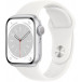 Smartwatch Apple Watch Series 8 45mm GPS + Cellular alu w kolorze srebrnym z paskiem sportowym w kolorze białym - MP4J3WB/A