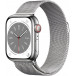 Smartwatch Apple Watch Series 8 45mm GPS + Cellular stal nierdzewna srebrny z bransoletą mediolańską srebrną - MNKJ3WB/A