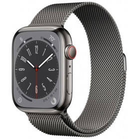 Smartwatch Apple Watch Series 8 41mm GPS + Cellular stal nierdz. mocny grafit z bransoletą mediol. mocny grafit - MNJM3WB/A